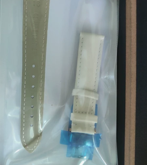 天王手表带正品蝴蝶扣女士手表表链 白色18...