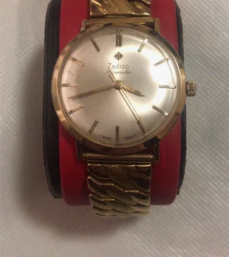 中古表瑞士苏地亚Zodiac14k金表，品...