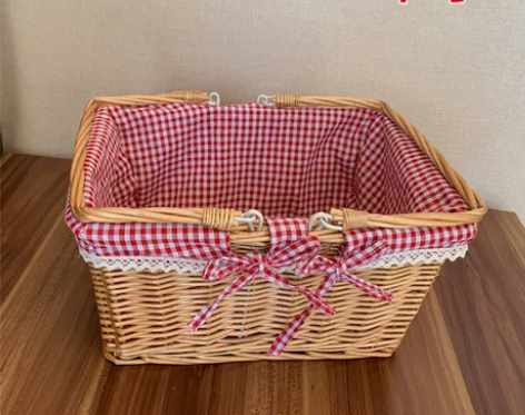 柳编收纳篮花篮购物篮子藤编水果篮手提篮菜蓝...