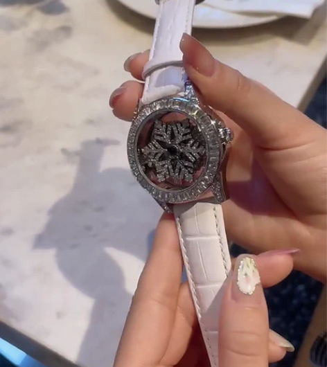 时来运转雪花手表女满天星女款高级感轻奢小众...