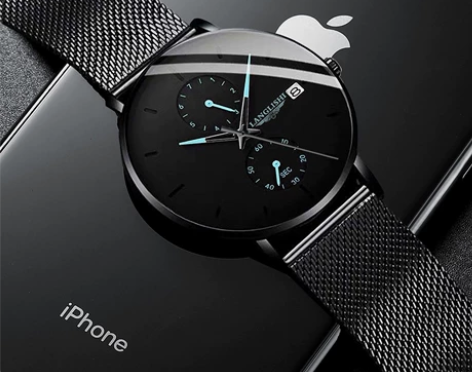 专柜正品防水夜光日历男士手表学生运动简约钢...