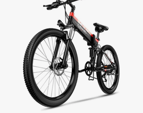 正步 折叠电动自行车山地车变速助力48V隐...