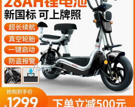 新国标电动自行车锂电池电动车长跑王电瓶车男...