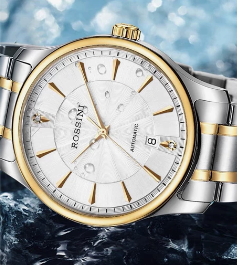 可小刀 正品罗西尼时尚简约镶钻男表全自动机...