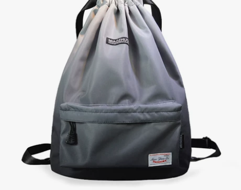 轻便防水束口抽绳双肩包男女运动健身背包大容...