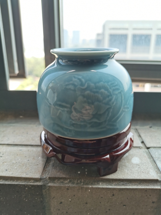 老物件，文房精品水盂，雕刻暗花，非常精美，...