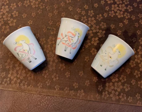 兆云文器 拓片九色鹿闻香杯/一个 口径4....