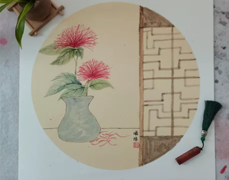 纯手绘国画作品。卡宣。 感兴趣的话点“我想...