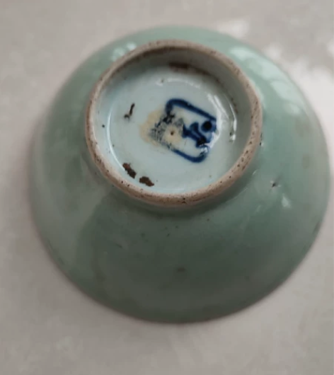 清代豆茎小茶碗，有一条冲线，处理60包邮到...