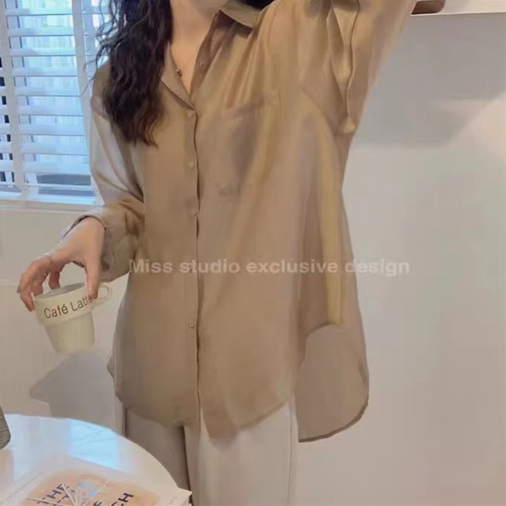 【狂欢价】衬衫女新款2021年设计感小众衬...
