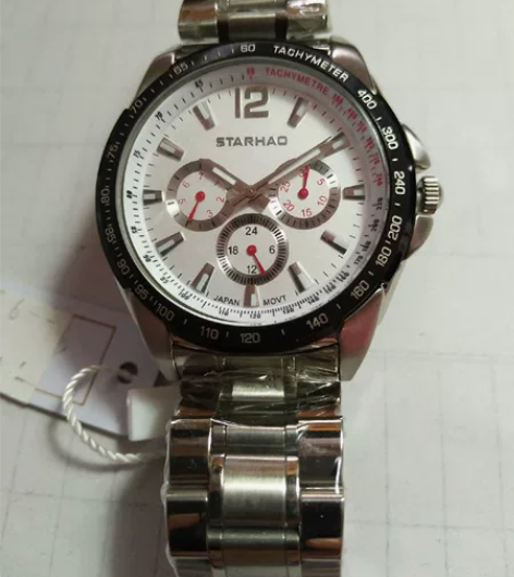 星豪石英表，男士，星期日期显示，24小时显...