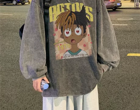 清仓大甩卖复古水洗做旧卫衣男秋季上衣服港风...