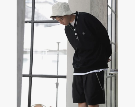 ONEMAX自制/韩版学院风V半开领宽松日...