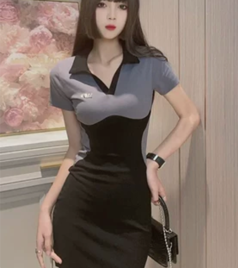 包臀裙  显瘦连衣裙   纯欲Polo  ...