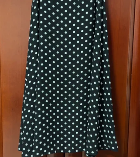 黑色波点半身裙女夏a字裙中长款高腰雪纺 l...