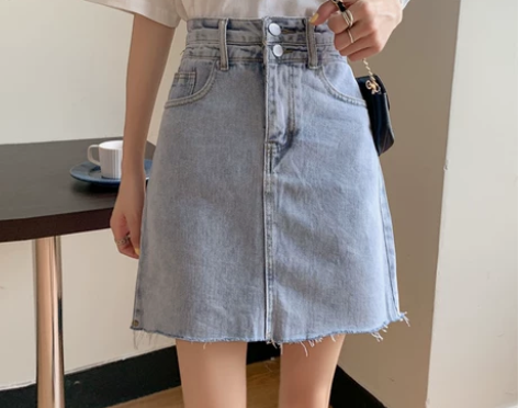 高腰显瘦牛仔半身裙女裙子春季2021新款小...