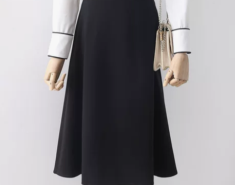 a字裙 黑色半身裙女2020春季新款高腰显...