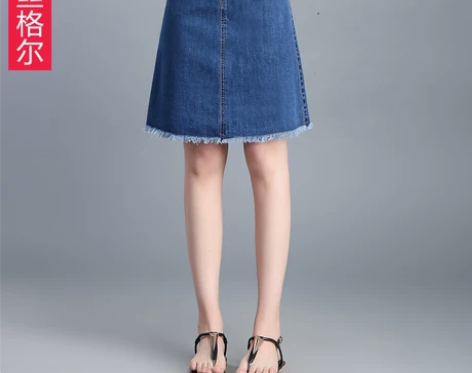 【618狂欢价】牛仔裙半身裙A字裙短裙薄款...