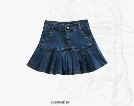 美式校园风ins时尚鱼尾裙弹力可爱辣妹牛仔...