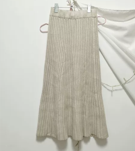 2022针织半身裙春秋冬条纹包臀鱼尾裙高腰...