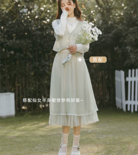 森女部落原创森女部落文艺小清新针织背心马甲...