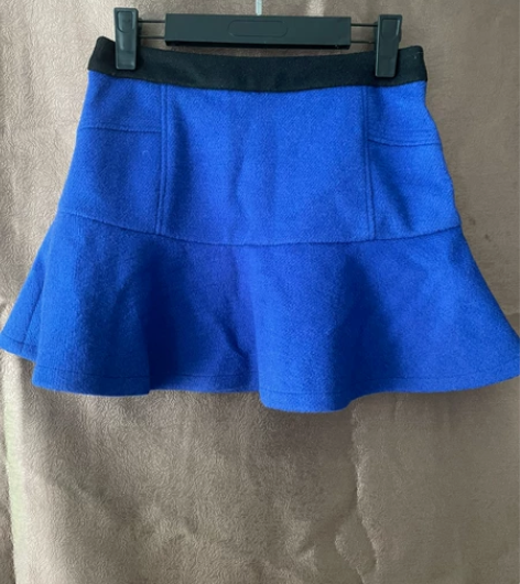 全新 冬毛呢半身裙蓝色毛呢半身裙专柜正品鱼...