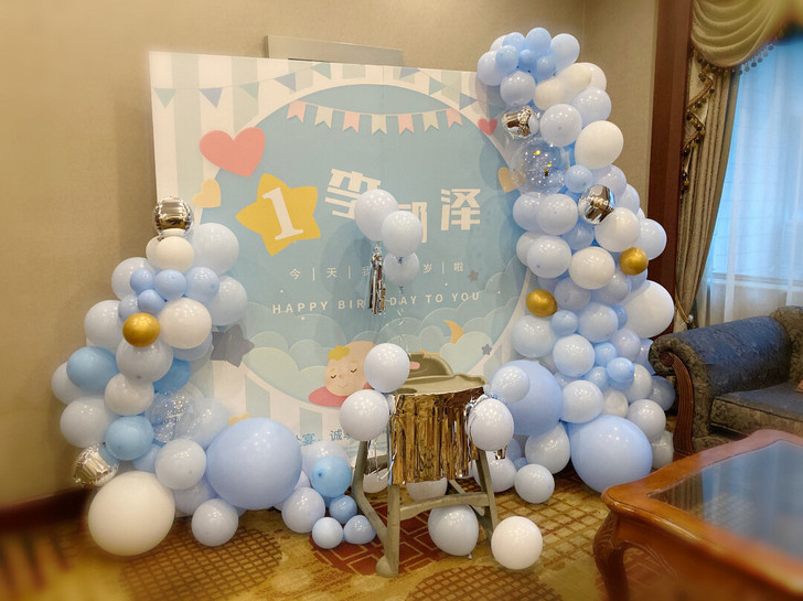 宝宝生日宴周岁宴百天宴气球布置999