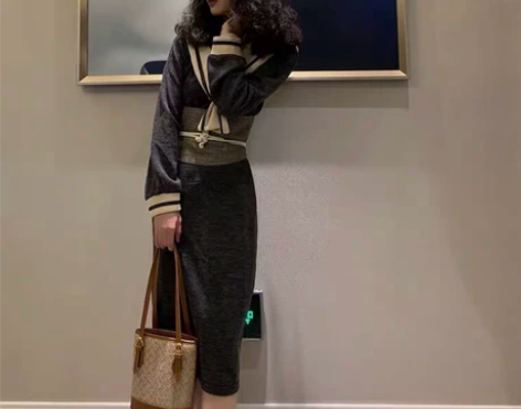 肖夫人海军领水手服连衣裙学院风春秋新款复古...