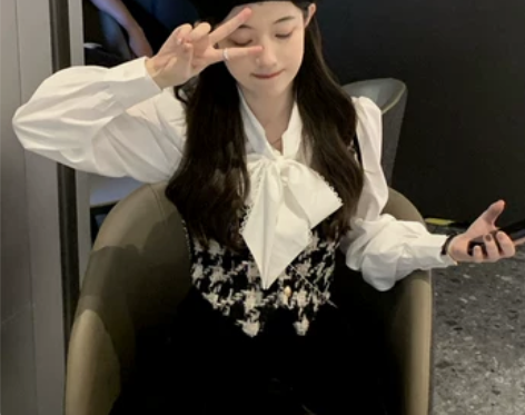 jk制服套装小香学院风衬衫搭配马甲两件套裙...