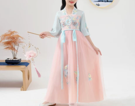 女童汉服春秋超仙古装儿童女中国风唐装襦裙小...