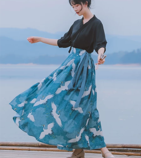 包邮汉服女上下两件套裙 中国风 女装改良超...