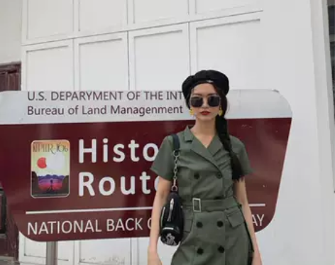 下蛋喵 20夏美式复古美少女帅气军旅风酷女...