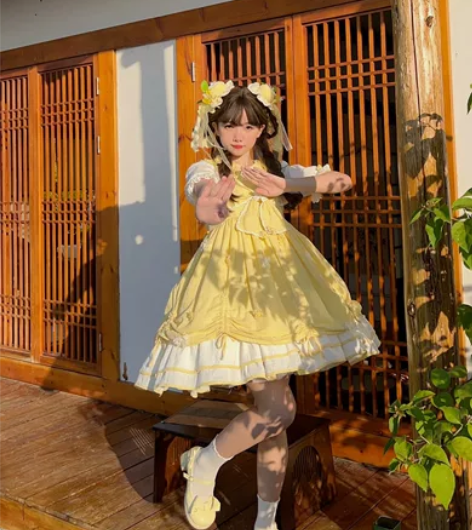 白糖少女桂香十里 棉版jsk带拖尾 全新仅...