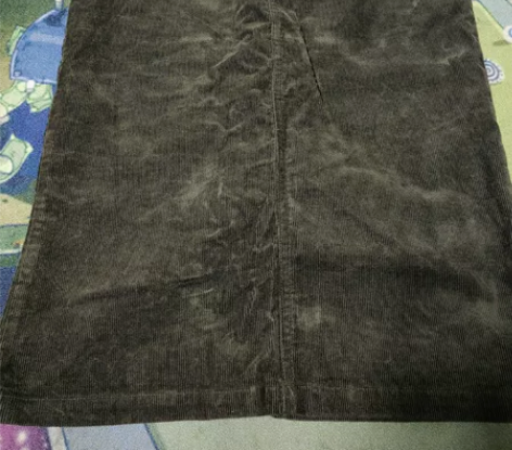 MUJI无印良品,灯芯绒中裙,M码,橄榄绿...