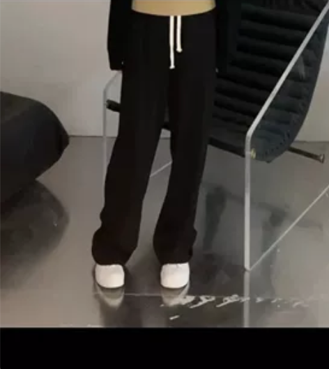 抽绳阔腿裤女春秋高腰小个子 2022新款秋...