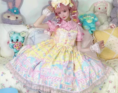 xd出吸吸猫彩虹娃娃屋jsk黄色小码有纱纱...