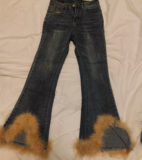 牛仔裤喇叭裤全新，裤长87，买回来没穿过，...