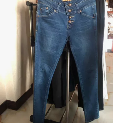图一   高腰牛仔裤 牛仔蓝 27码 女新...