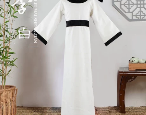 唐朝古装男李白圆领棉麻汉服帅气公子服书生宋...