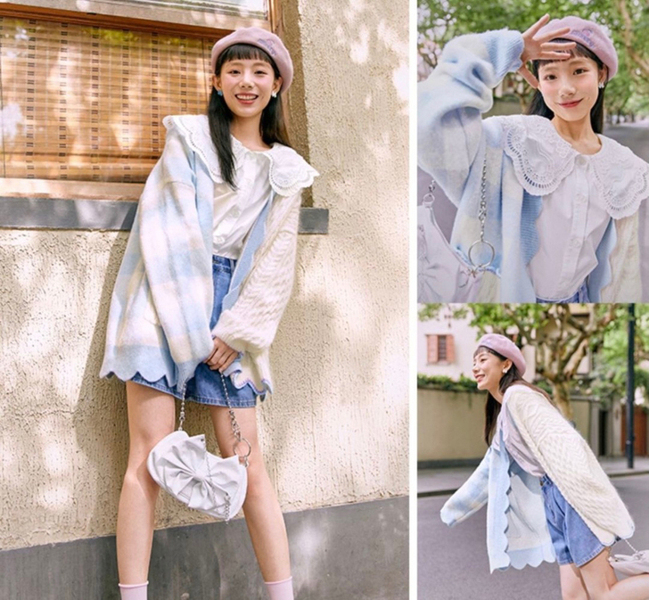 赵露思同款毛衣XIAOLI设计师珺乐町筱绵...