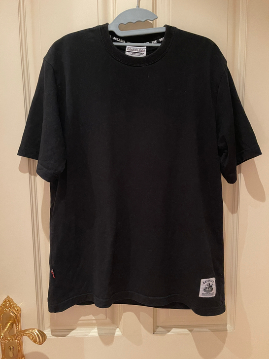嘻哈风宽松纯黑素色体恤重磅学生党来