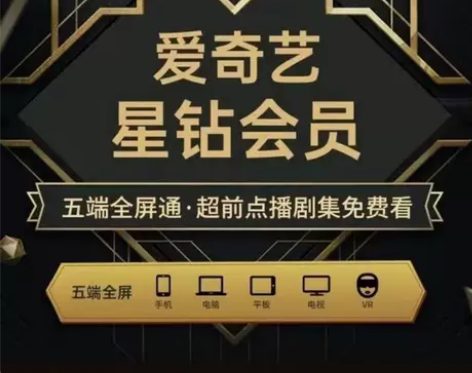 爱奇艺星钻会员月卡1个月支持电视银河奇异果...