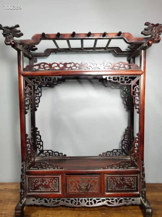 红蜻蜓9345: 红酸枝木龙头毛笔架