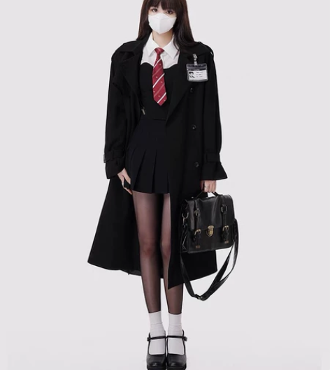 万圣节校园小说女主 假两件连衣裙女秋学院风...