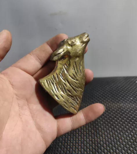 回流铜器铜牛摆件工艺品 高7.5厘米重15...