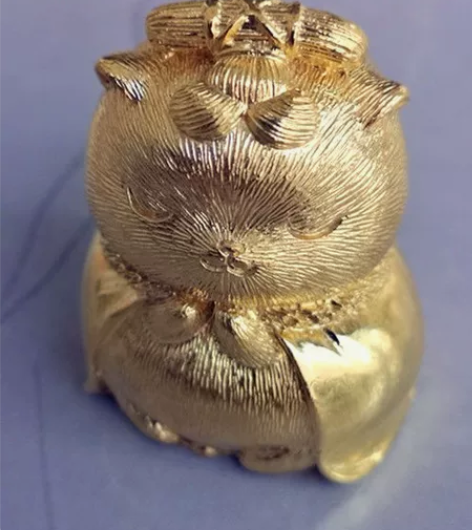 纯黄铜可爱小猫桌面摆件 古法失蜡铸造招财猫...