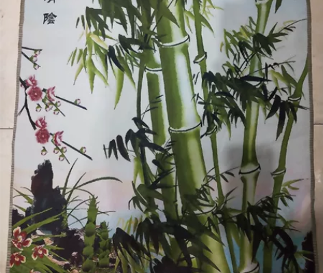 赔钱急出，高价买的唐卡（茂竹清陰）刺绣织锦...