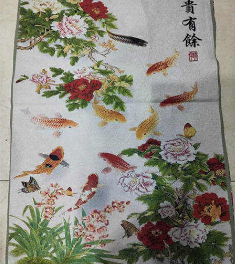 赔钱急出,高价买的唐卡(富贵有余)刺绣织锦...