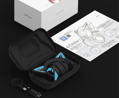 妖舞猫耳朵耳机3s发光头戴式蓝牙降噪音乐电...