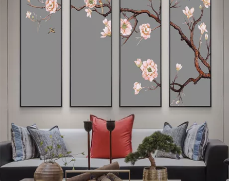 【包邮工厂直销】新中式客厅背景装饰画现代简...